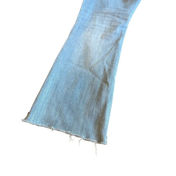 Madewell Cai Demi-Boot Cut Jeans Pants Light Wash High Low Raw Hem Size 26 Women - Picture 9 of 13